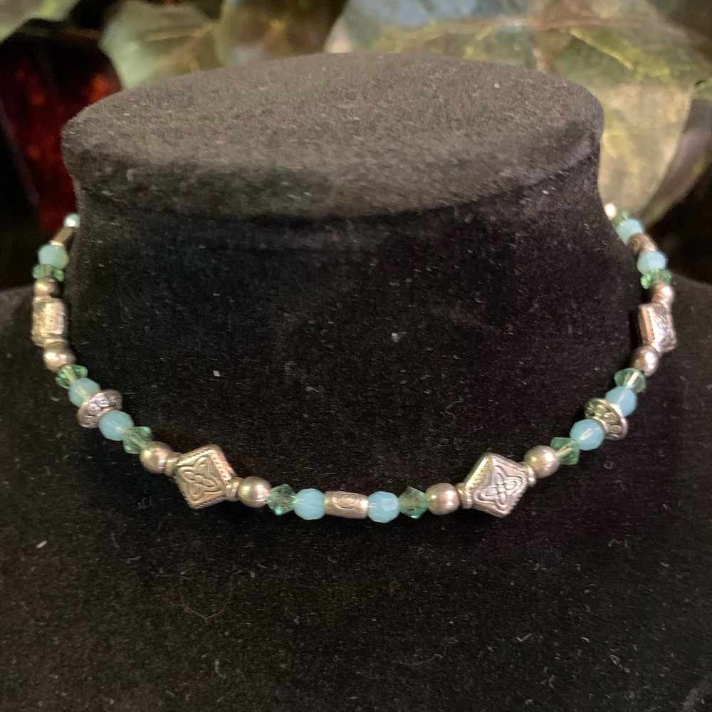 Handcrafted Swarovski Crystal Silver Ankle Bracele